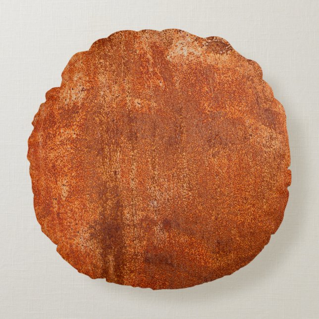 Grunge rostete Metallstruktur. rostfreie Korrosion Rundes Kissen (Vorderseite)