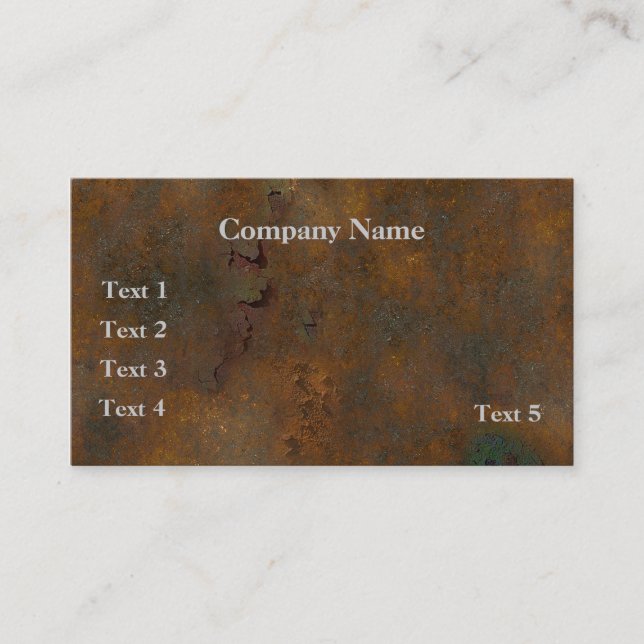 Grunge Rust Business Card Visitenkarte (Vorderseite)