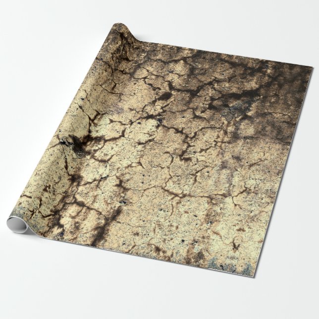 Grunge Rustikale Beige Brown Vintage Textur Geschenkpapier (Ungerollt)