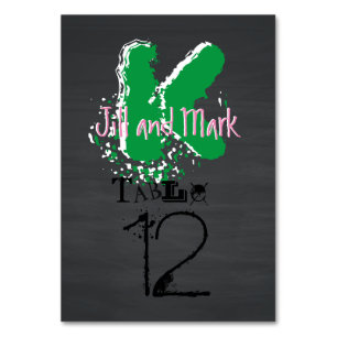 Grunge Rustikale Chalkboard Skriptkarte Tischnummer