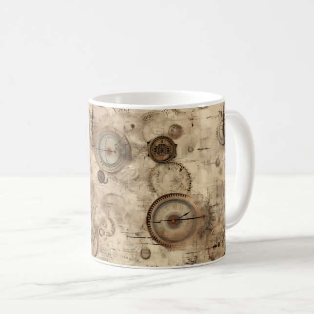 Grunge Rustikale Dampfsperre (11) Kaffeetasse (VorderseiteRechts)