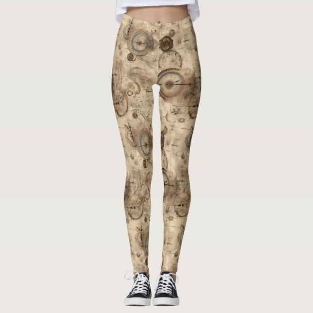 Grunge Rustikale Dampfsperre (11) Leggings (Vorderseite)
