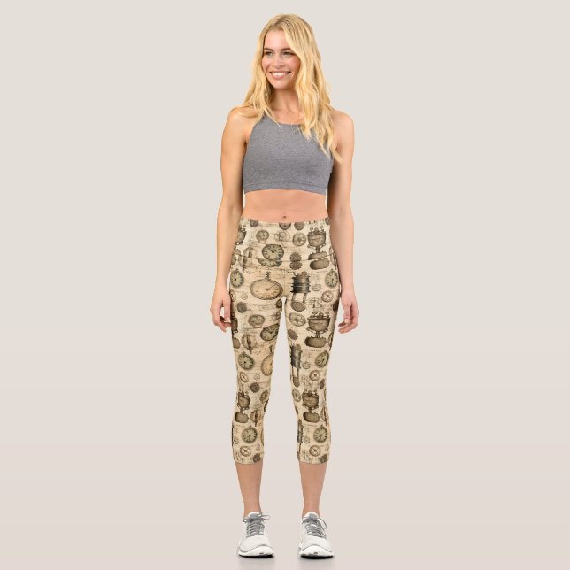Grunge Rustikale Dampfsperre (14) Capri Leggings (Vorderseite)