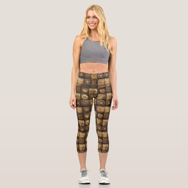 Grunge Rustikale Dampfsperre (15) Capri Leggings (Vorderseite)