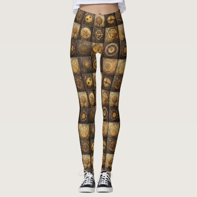 Grunge Rustikale Dampfsperre (15) Leggings (Vorderseite)