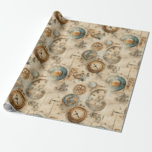 Grunge Rustikale Steampunkuhr (7) Geschenkpapier