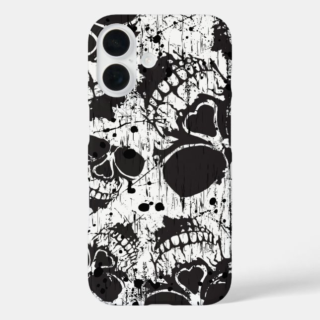 Grunge-Schädel Case-Mate iPhone Hülle (Rückseite)