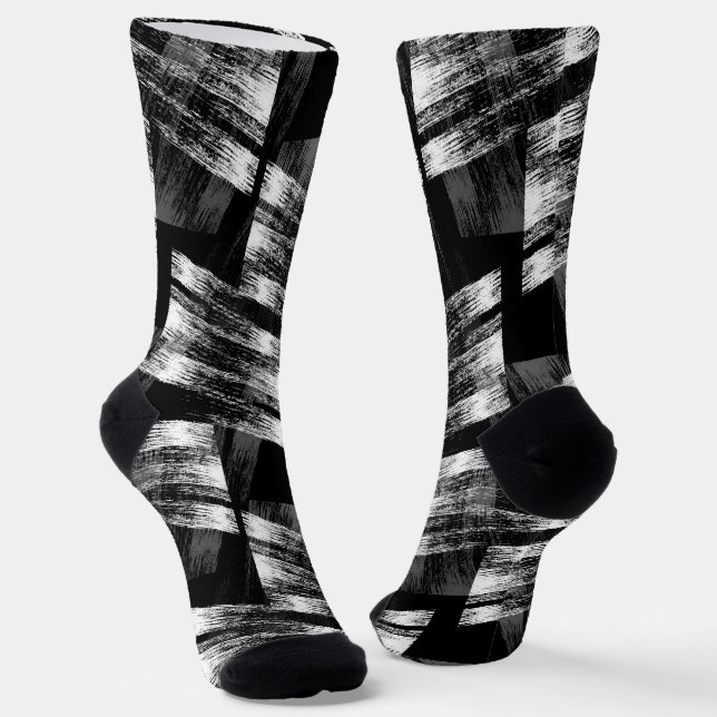 Grunge schwarz-weiß Abstraktion. Socken (Gewinkelt)