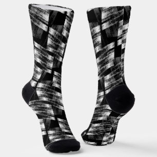 Grunge Schwarz-Weiß-Abstraktion. Socken