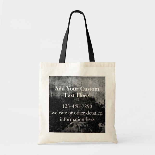 Grunge-schwarzer Farben-Imitat-Endentwurf Tragetasche (Vorne)