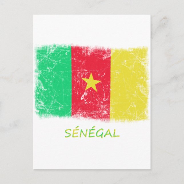 Grunge Senegal Flag Postkarte (Vorderseite)