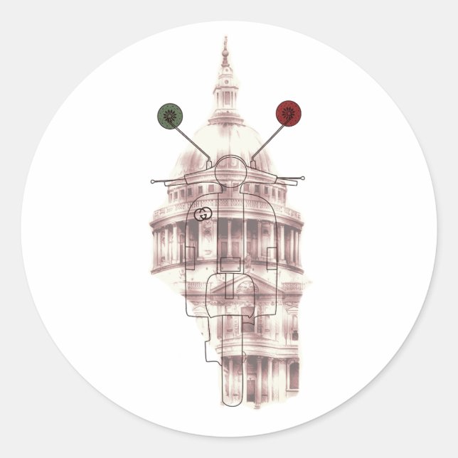 Grunge Sépia Histórico Itália Vintage Runder Aufkleber (Vorderseite)