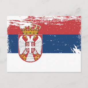 Grunge Serbien-Flagge Postkarte
