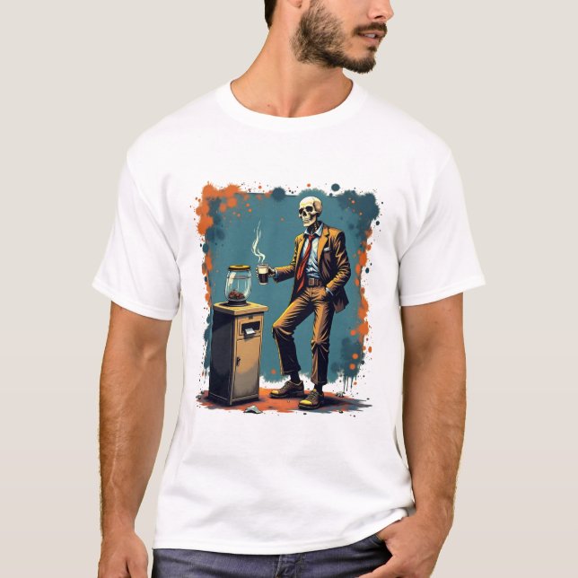 Grunge Skeleton Office T-Shirt (Vorderseite)