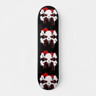 Grunge Skull and Bones Muster Skateboard
