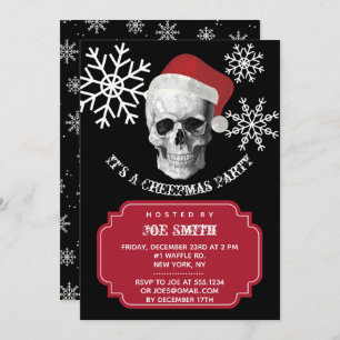 Grunge Skull Weihnachten Party Einladung
