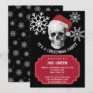 Grunge Skull Weihnachts-Party Einladung