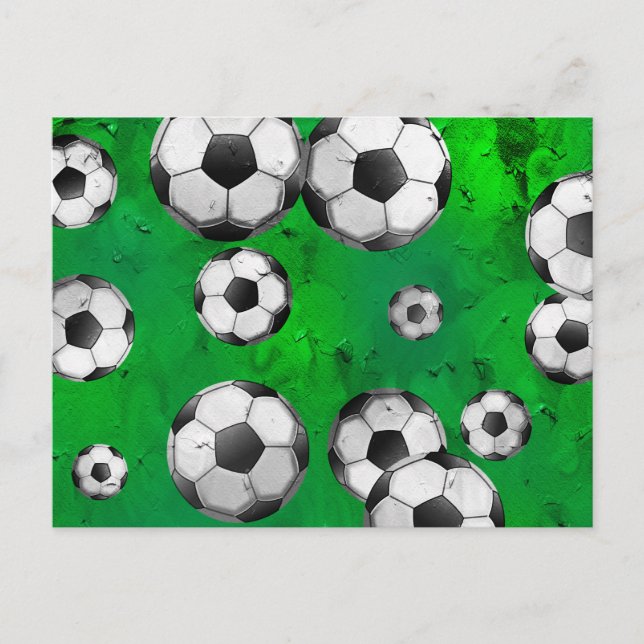 Grunge Soccer Postkarte (Vorderseite)