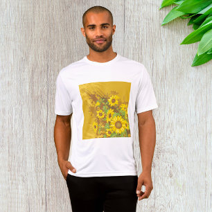 Grunge-Sonnenblumen-Art-Bold-Rustikal-Gelbe-Blumen T-Shirt