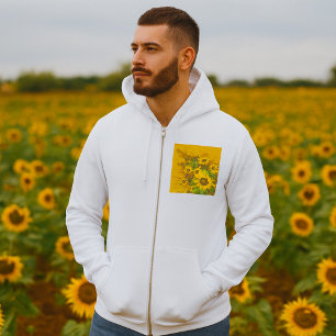 Grunge Sonnenblumen Kunst Bold Rustikal Gelbe Blüt Hoodie