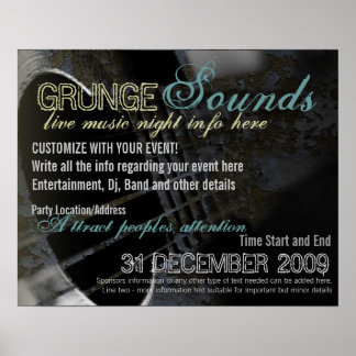 Grunge Sounds Eventposter-Vorlage Poster