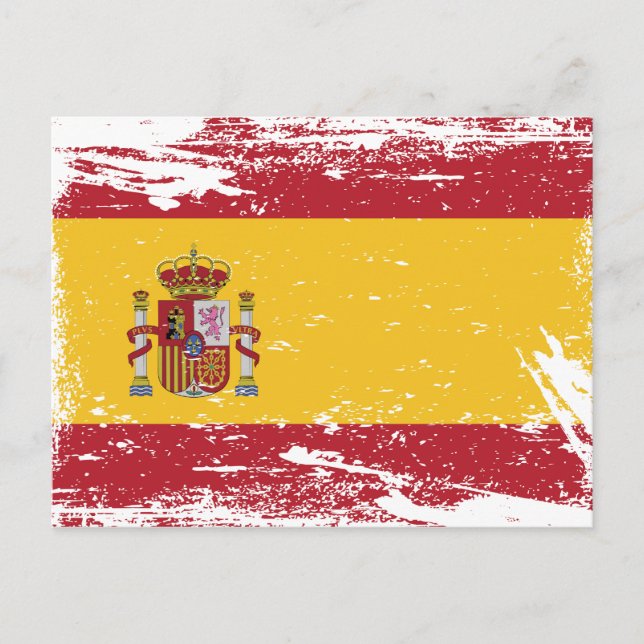 Grunge Spanien-Flagge Postkarte (Vorderseite)