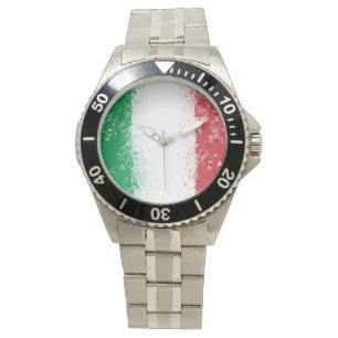 Grunge Spritzer Anstrich Flag Italien Armbanduhr