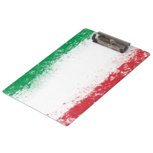 Grunge Spritzer Anstrich Flag Italien Klemmbrett