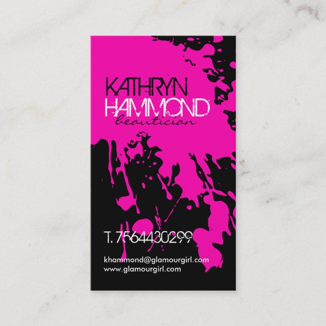 Grunge-Spritzer-Geschäfts-Karte Visitenkarte (Vorderseite)