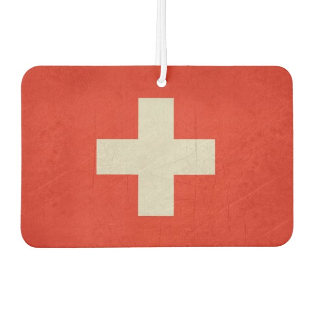 Grunge Staatsflagge der Schweiz Autolufterfrischer (Vorderseite)