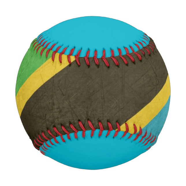 Grunge Staatsflagge Tansanias Baseball (Vorderseite)