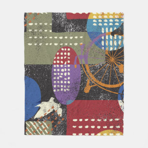 Grunge-Stadtlandschaft: Nahtlose Vintage-Textur Fleecedecke