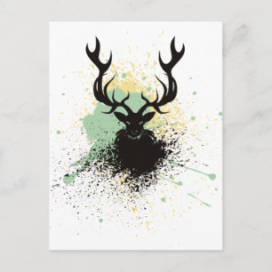 Grunge Stag Postkarte