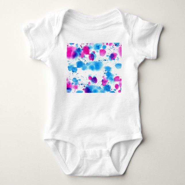 Grunge Stains Aquarell Textur Baby Strampler (Vorderseite)