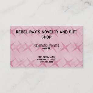 Grunge Star Business Card, Petal Pink Visitenkarte