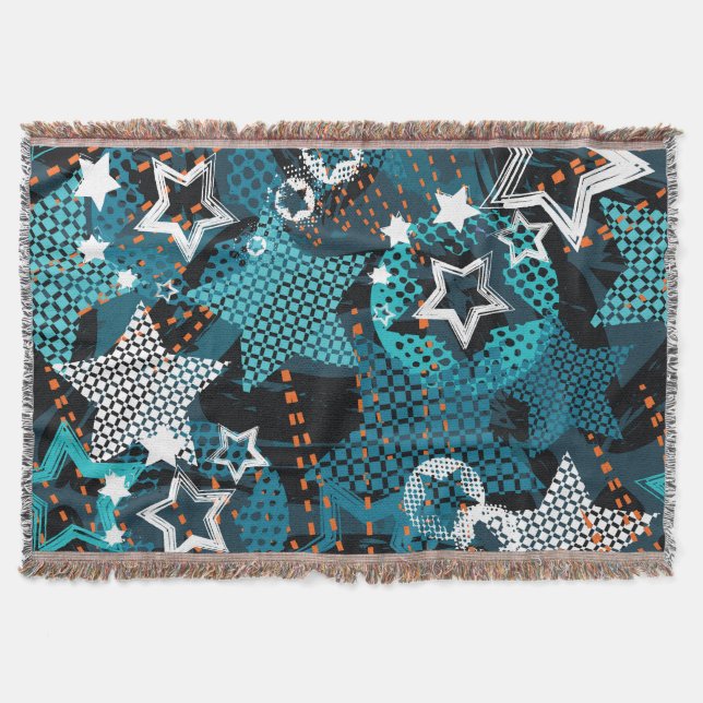 Grunge-Star-Muster, spielerisches Kinderdesign. Decke (Vorderseite)