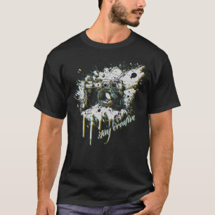 Grunge Stay creative Photography Camera Design T-Shirt
