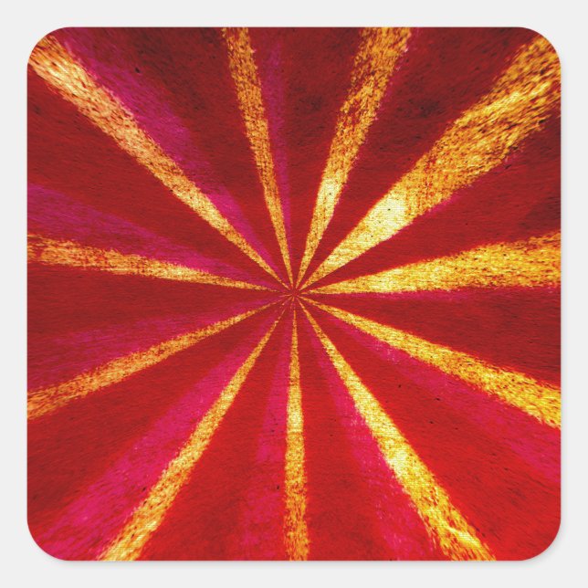 Grunge-Sternexplosion Quadratischer Aufkleber (Vorderseite)