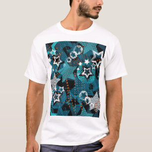 Grunge Sternmuster, spielerisches Kinderdesign. T-Shirt