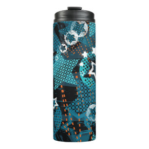 Grunge Sternmuster, spielerisches Kinderdesign. Thermosbecher