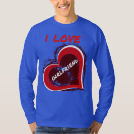 Grunge-Stil Ich liebe meine Freundin Herz-Design T-Shirt