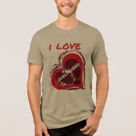 Grunge-Stil Ich liebe meine Freundin Herz-Design Tri-Blend Shirt