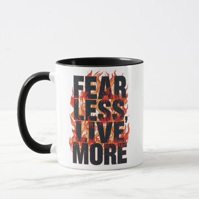 Grunge-Stil Mut und Lebenszitat Tasse (Links)