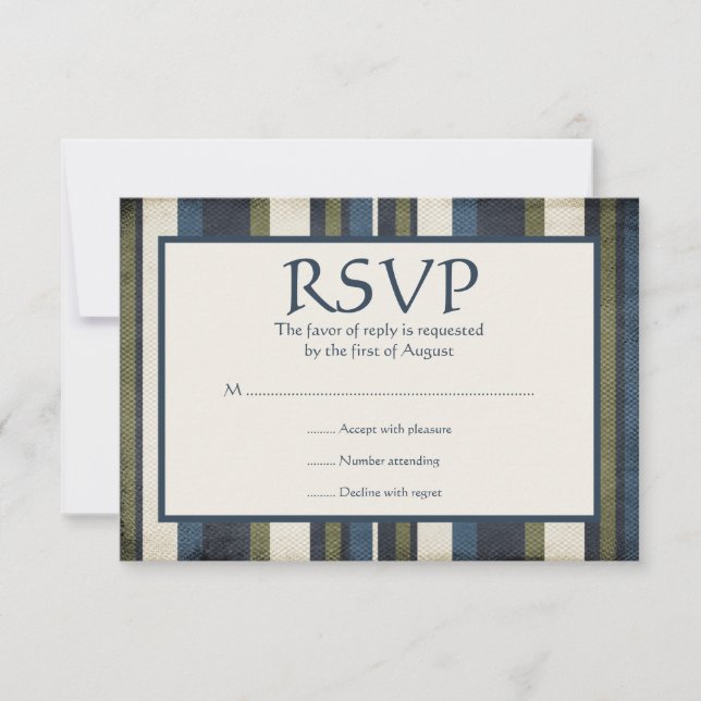 Grunge Stripes Bar Mitzvah Response Card RSVP Karte (Vorderseite)