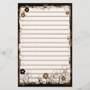 Grunge-Strudel-Blumen zeichneten Briefpapier