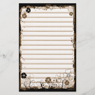 Grunge-Strudel-Blumen zeichneten Briefpapier