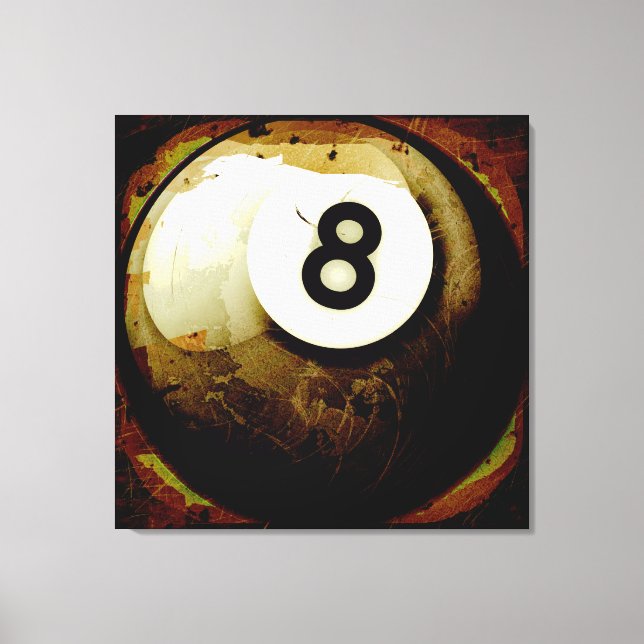 Grunge Style 8 Ball Leinwanddruck (Vorderseite)
