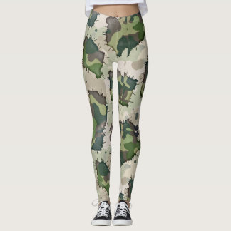 Grunge Style Camouflage Nahtloses Muster Leggings