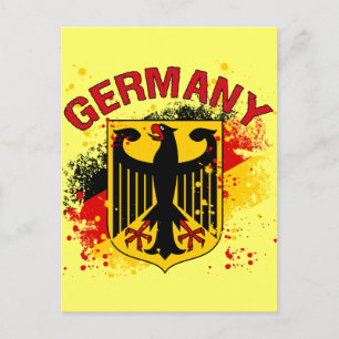 Grunge Style Germany Coat of Arms and Flag Postkarte