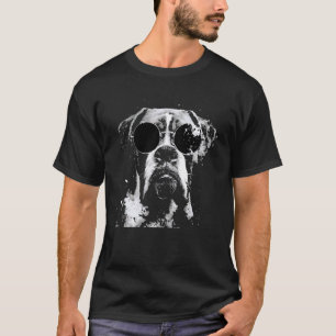 Grunge Style Hipster Boxerhund mit Sonnenbrille T-Shirt